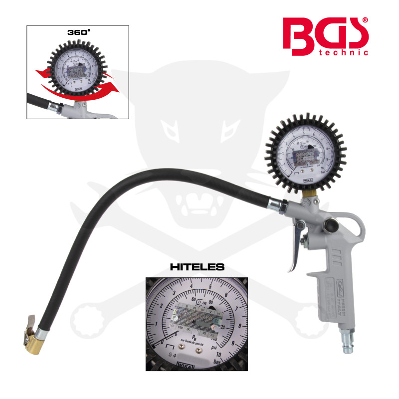 Gumiabroncs nyomásmérő - kerékfúvató HITELESÍTVE Fém