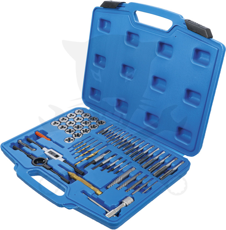 Menetfúró és menetmetsző készlet COLOS UNC+UNF (2,18-11,50 mm) 56 db-os