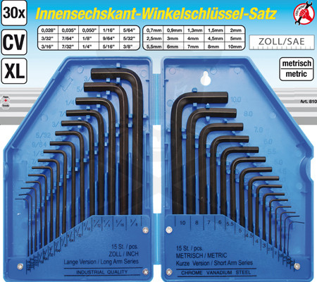Imbuszkulcs készlet 30 részes CV