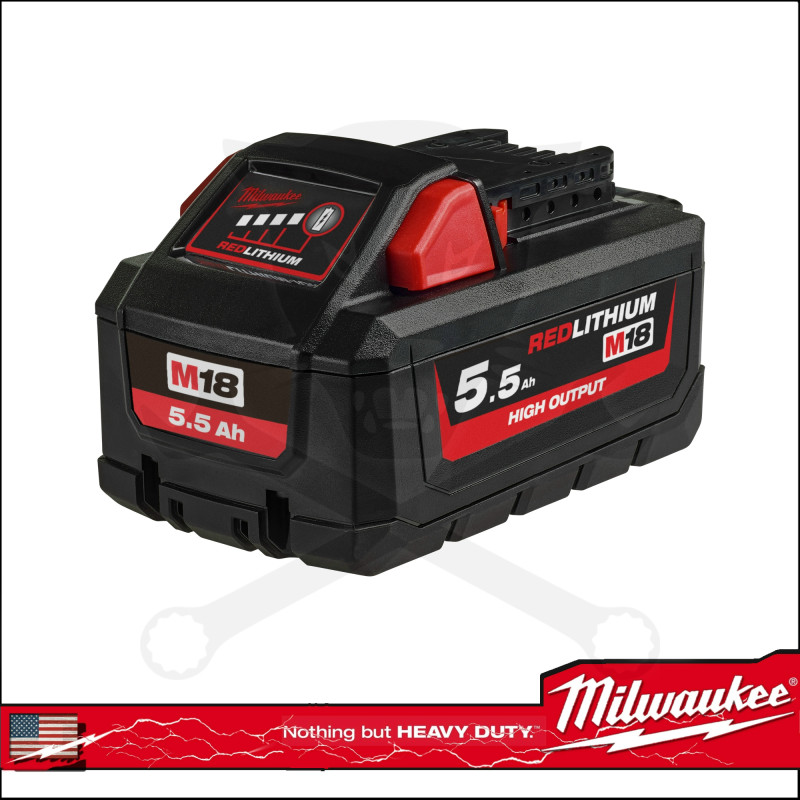 Akkumulátor 18V 5.5Ah Li-Ion B5 RED-Lithium - Milwaukee (M18 HB5.5)