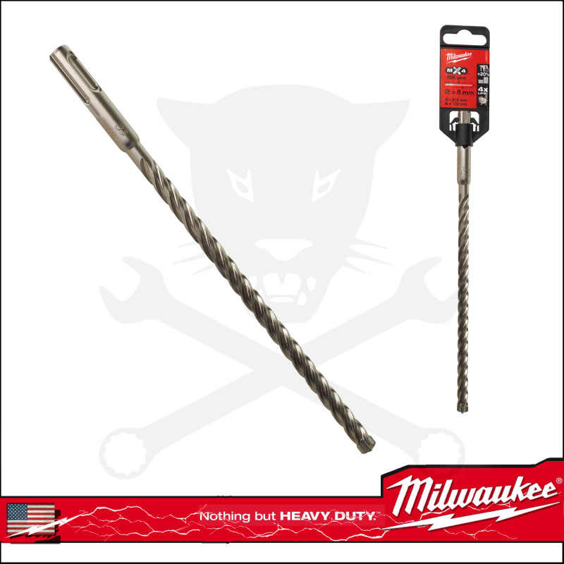 Kőzetfúró 8.0 x 215 mm - négyélű SDS-Plus - MX4 Milwaukee