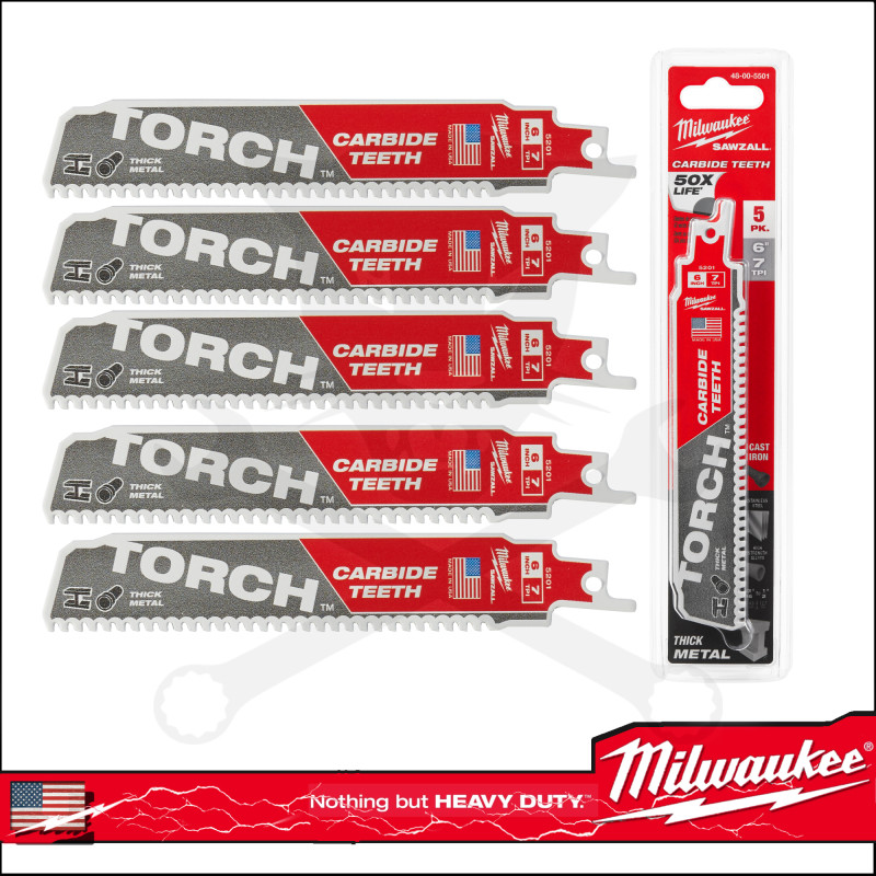 Fűrészlap kardfűrészhez, kemény fémre 150 mm TCT TORCH 5 db- Milwaukee