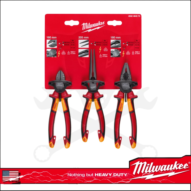 Fogó 1000V szigetelt készlet VDE 1000V 3 db-os - Milwaukee