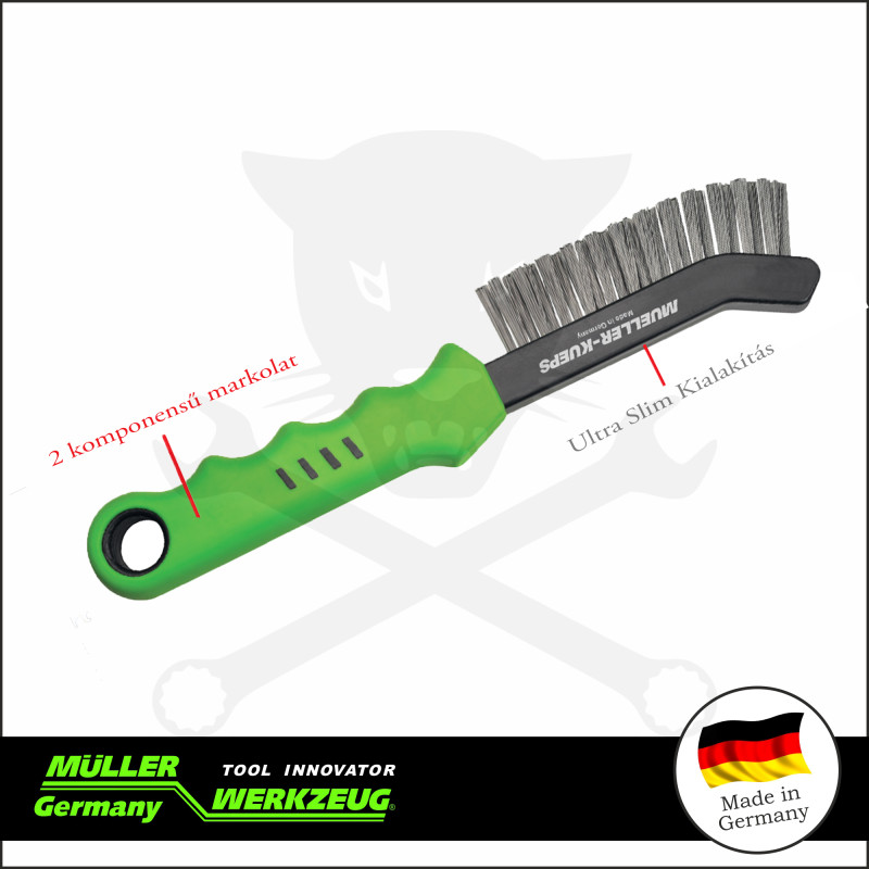 Drótkefe Féknyereg tisztító kefe - acél 225 mm - profi - MÜLLER