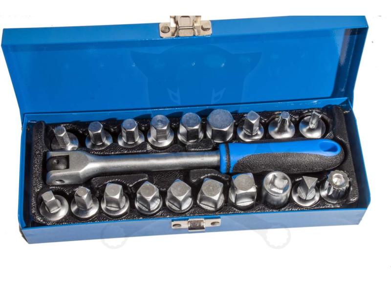 Olajleeresztő kulcs készlet 20 db-os - 3/8"