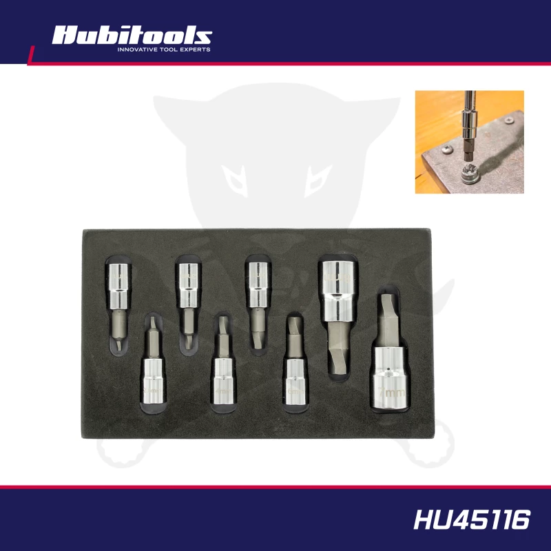 Csavarkiszedő készlet 8 db-os 85%-ig sérült csavarhoz 1/4"-3/8" H2-H8