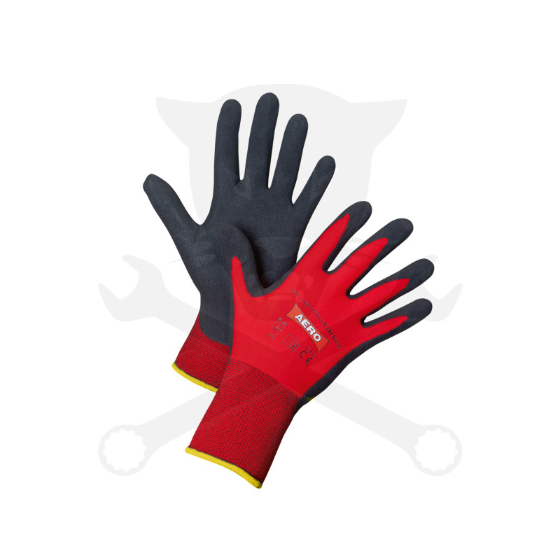 Kesztyű NitroCom 1931 premium piros AERO nitril 09-es L-es L/8