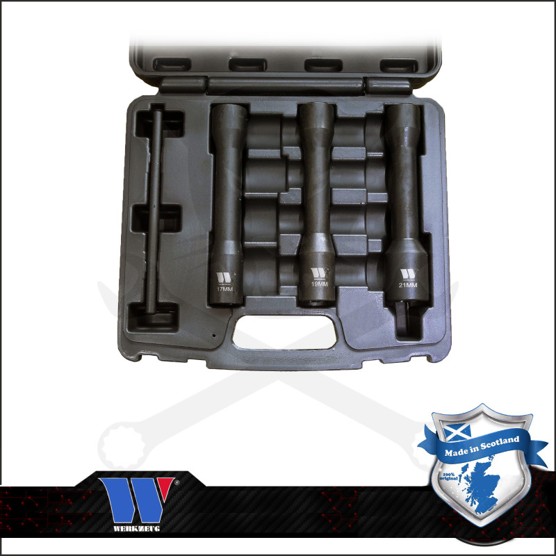 Csavarkiszedő és kerékőr leszedő kulcs készlet 3+1 db-os 1/2" hosszú