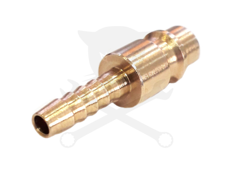 Levegős csatlakozó - gyorscsatlakozó apa - RÉZ - tömlővég 6 mm -OLASZ