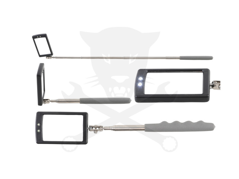 Tükör 41x64 mm teleszkópos 290-876 mm beépített 2 db LED világítással