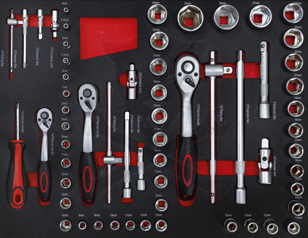 Szerszámos kocsi gyári-felszerelt 158 db-os 6 fiókos szekrény BF22