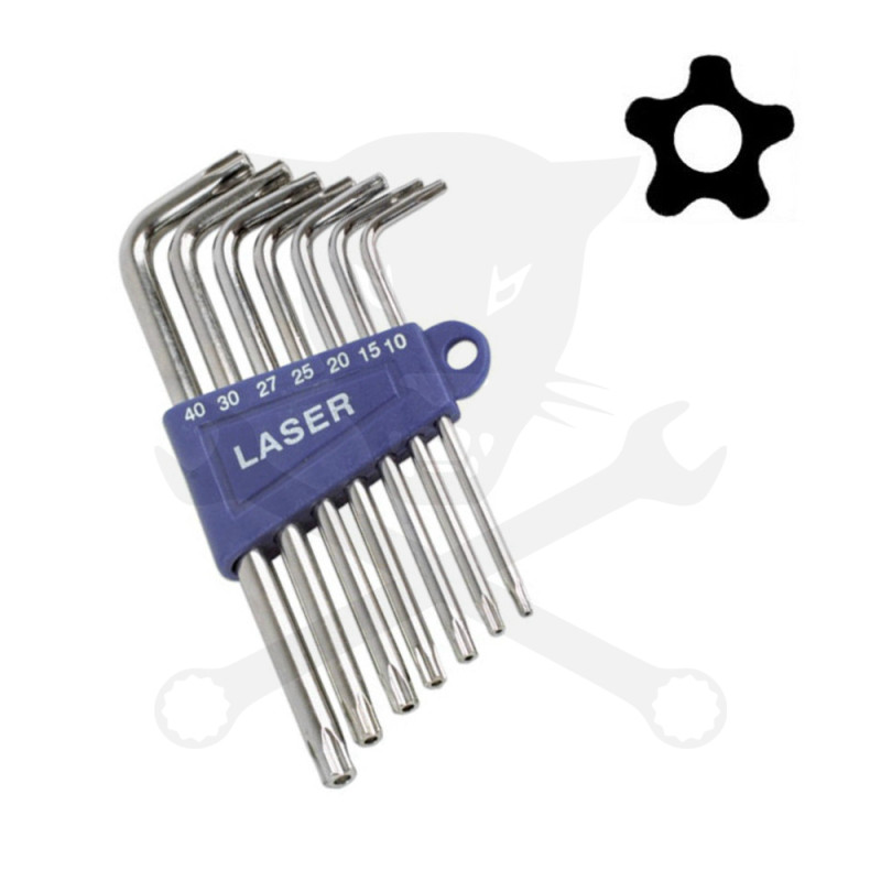 Torxkulcs, furatos "L" alakú készletötágú TPX10-40 07 db-os