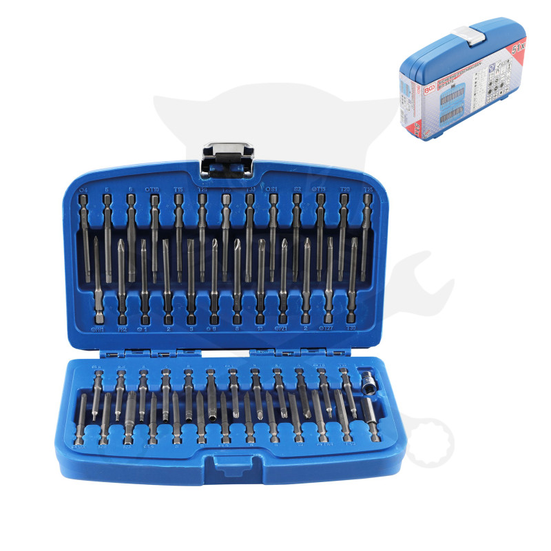Bit készlet 51 db-os 1/4" hosszú gépi bitek - BGS