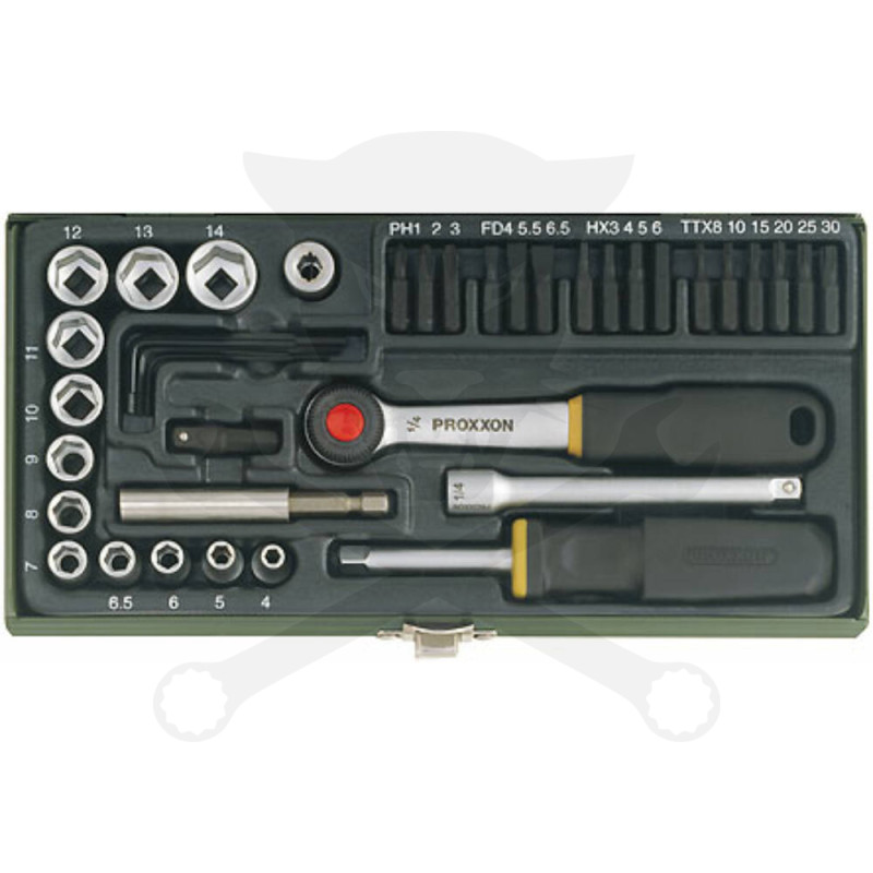 Dugókulcs készlet 1/4" 6 lap 4-13 mm 38 db-os PROXXON
