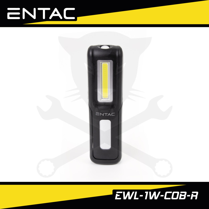 Szerelőlámpa (zseb) LED 3W XPE + 1W COB mágneses,USB, akkus - Entac (EWL-1W-COB)