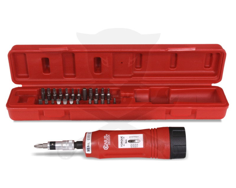 Nyomaték csavarhúzó készlet 0,5-5 Nm 1/4" Genius (TO-227N)