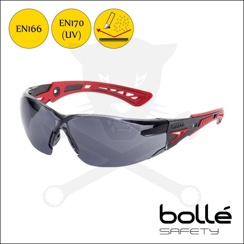 Védőszemüveg - füstszínű, napszemüveg fazon - Bollé Rush+