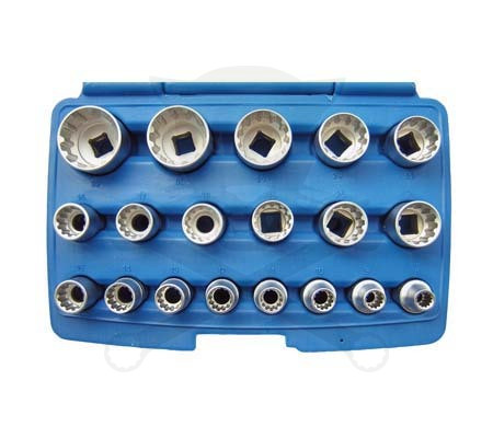 Dugókulcs - crowafej készlet 1/2" Gear Lock - Alldrive 19 db-os 8-32 mm