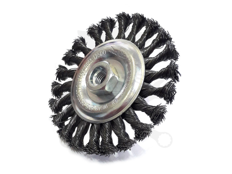 Drótkorong, fonott 125 mm M14 lapos- Makita