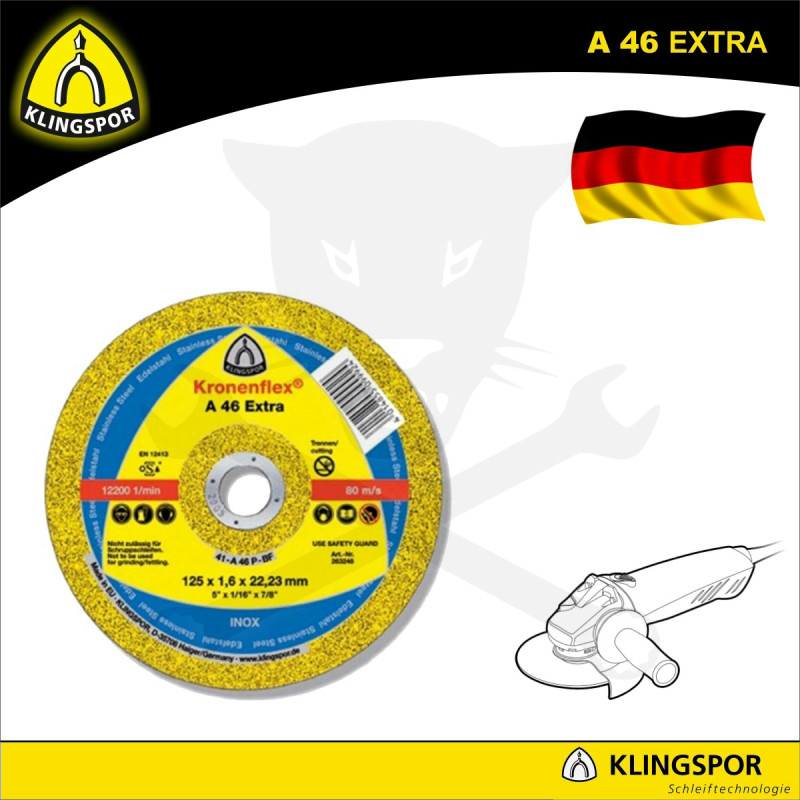 Vágókorong 125x1.6 mm A46 Extra - acél és inox - Klingspor