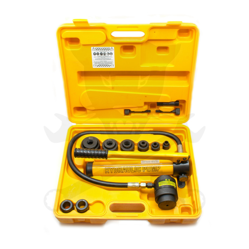 Hidraulikus lemez lyukasztó 9 tonnás komplett készlet 16-20-26-32-39-51 mm