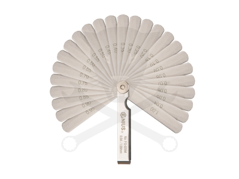 Hézagmérő, metrikus, 0.04-1.00 mm 25 db-os készlet