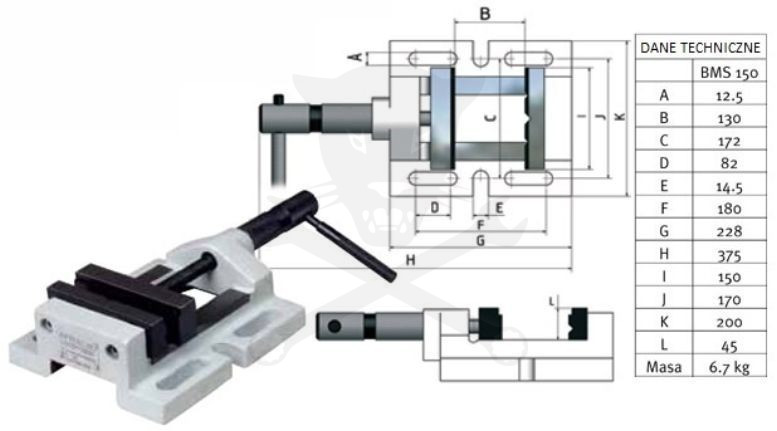 Gépsatu fúrógéphez Optimum 150 x 130 mm BMS-150 (3000015)