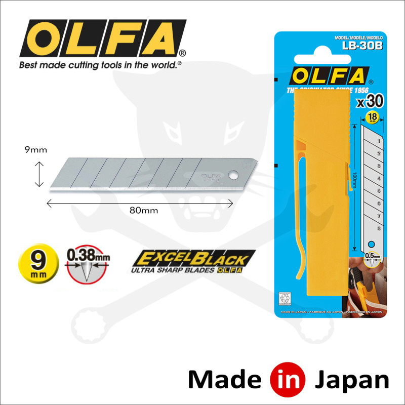 Penge OLFA tördelhető 18 mm 30 db - ezüst, bliszteres