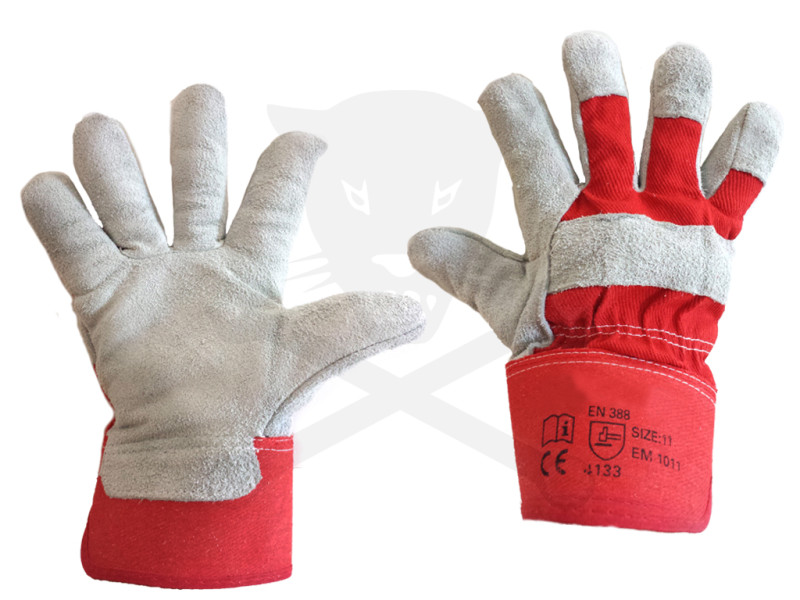 Kesztyű hasított marhabőr 11-es XXL Piros EN4133-