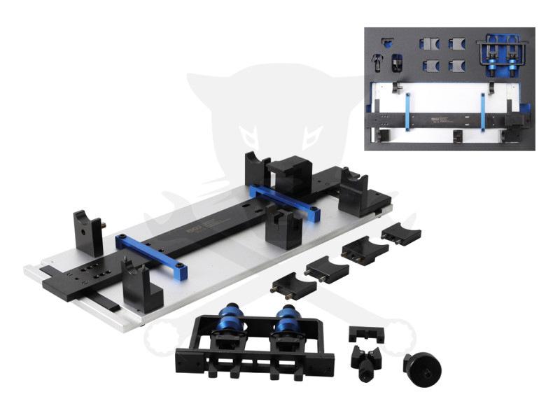 Hengerfej és vezérműtengely összeszerelő szerszám+állvány készlet-VAG- BGS