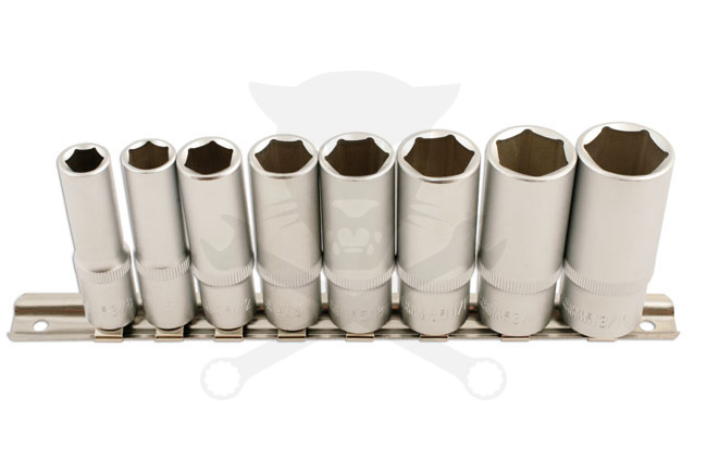 Dugókulcs - crowafej készlet 3/8" 6 lap hosszú COLOS 8 db-os