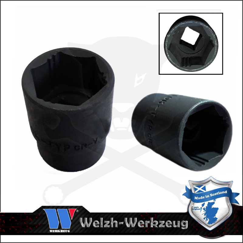 Lok-Typ Légkulcsfej - gépifej 1/2" 32 mm 6 lap alacsony - Welzh