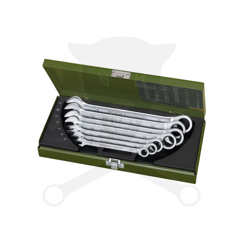 Csillag-villás racsnis készlet 7 db-os 8-19 mm - Proxxon