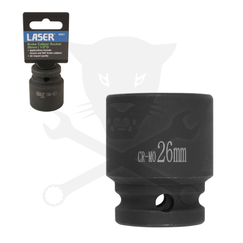 Féknyeregkulcs -TEHER- Scania, DAF 26 mm 6 lapú x 43 mm hossz - 1/2"