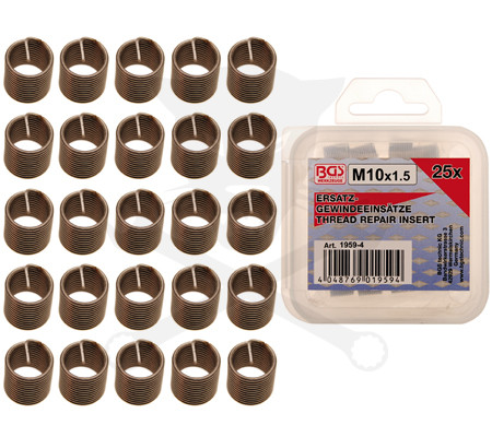 Menetjavító betét készlet M10x1,5 - 25 db-os BGS