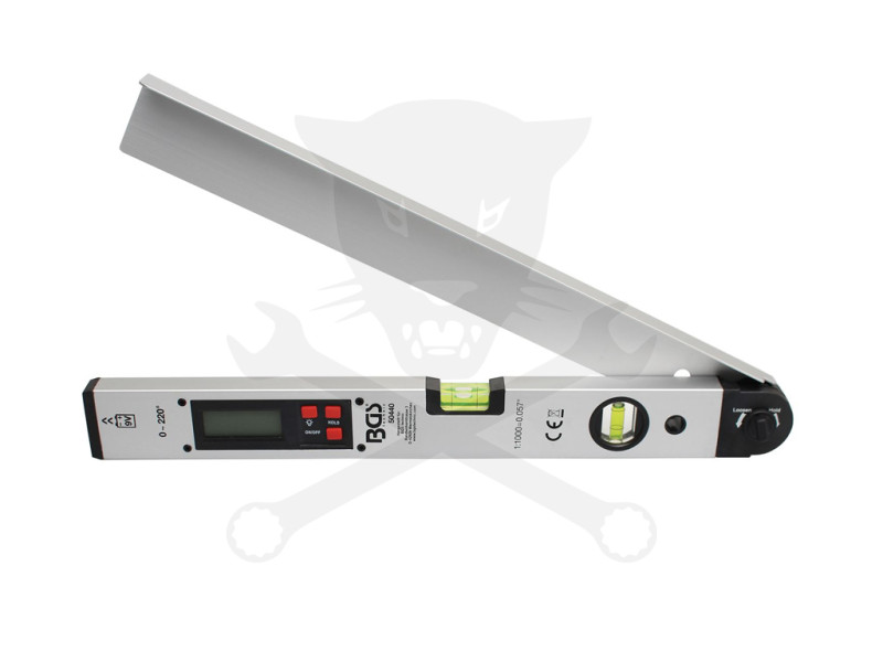 Szögmérő digitális 450 mm vízmértékkel LCD kijelzős BGS