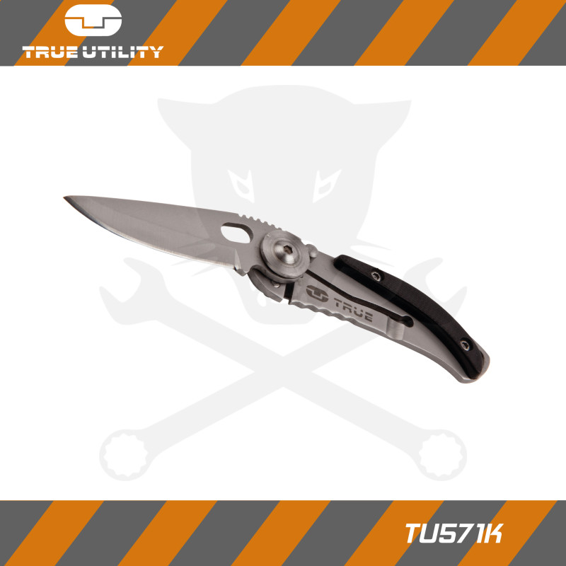 Vágókés, összecsukható Skeletonknife - Fekete-Szürke-True