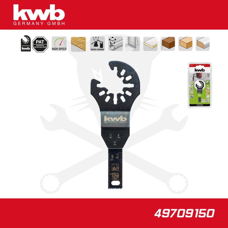 Multifunkciós tartozék vágófej beszúró fej 10x28 mm AKKU TOP - KWB