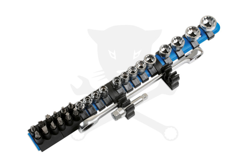 Dugókulcs - crowafej készlet 1/4" Gear Lock - Alldrive 27 db+Tart. -TS20