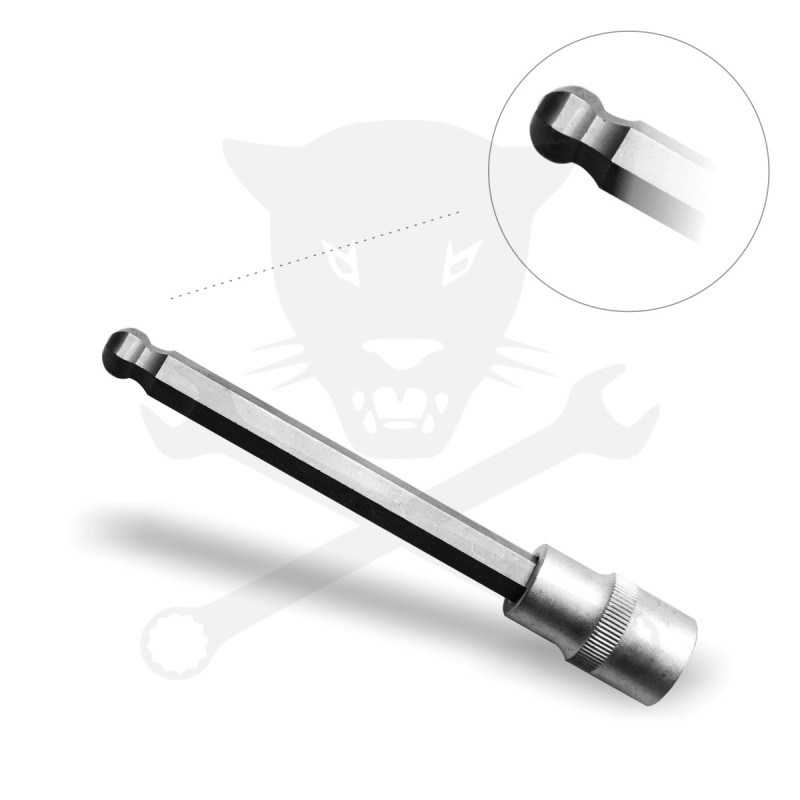 Rátűzőkulcs - crowa+bit 1/2" imbusz 10 mm x 140 mm hosszú gömbvégű