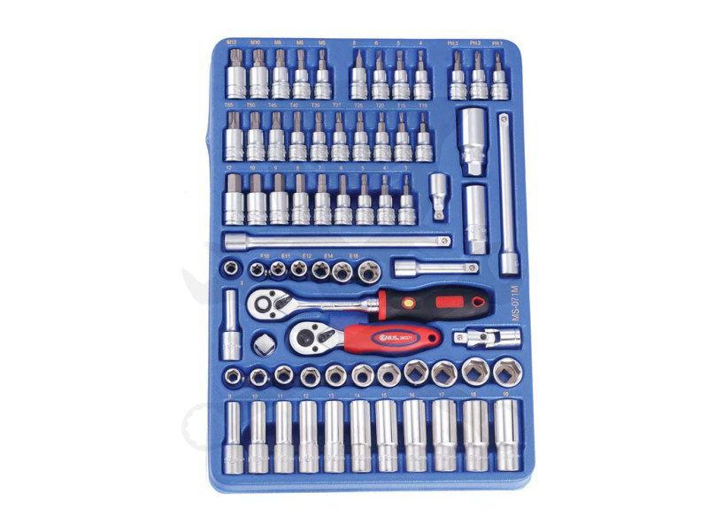 Tálcás Genius szerszám készlet 3/8"-os METRIKUS 71 db-os - 1/2