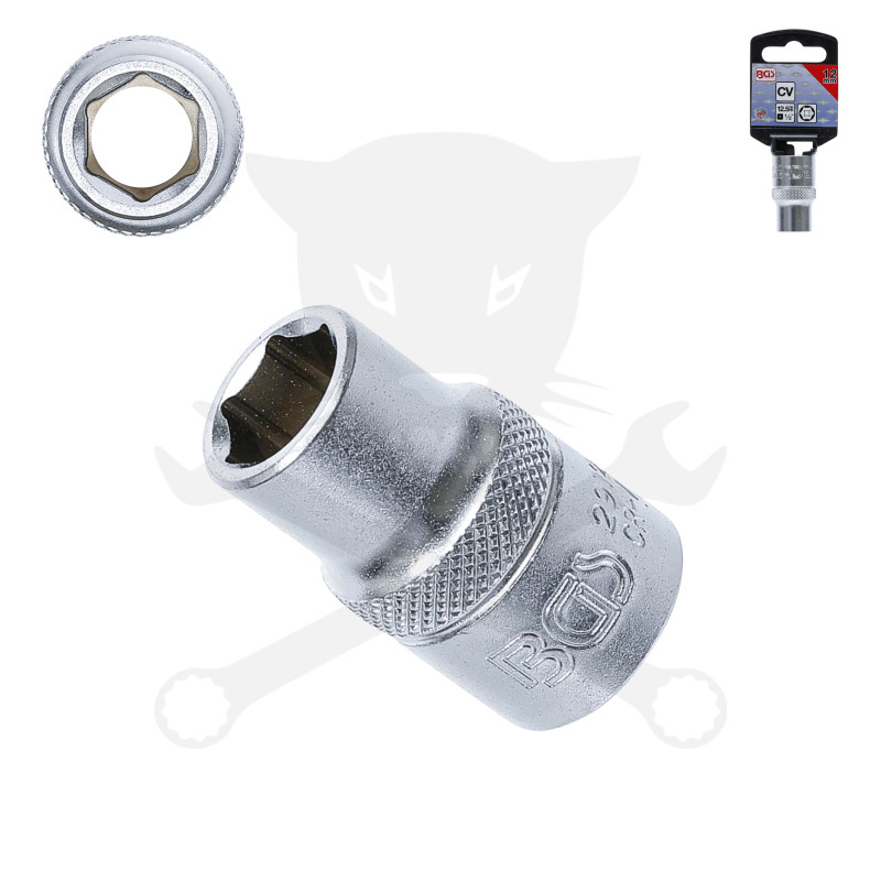 Dugókulcs - crowafej 1/2" 6 lap normál 12 mm BGS