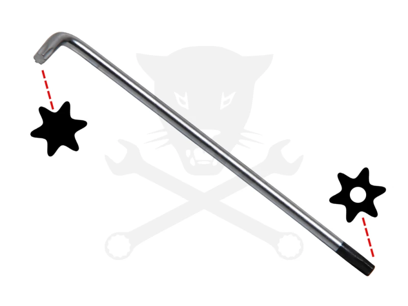 Torxkulcs "L" alakú extra hosszú T15 torx-lyukas torx - BGS