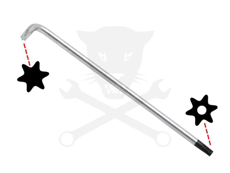 Torxkulcs "L" alakú extra hosszú T27 torx-lyukas torx - BGS