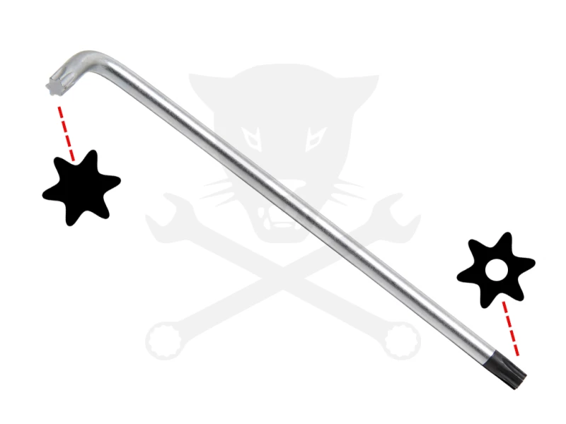 Torxkulcs "L" alakú extra hosszú T50 torx-lyukas torx - BGS