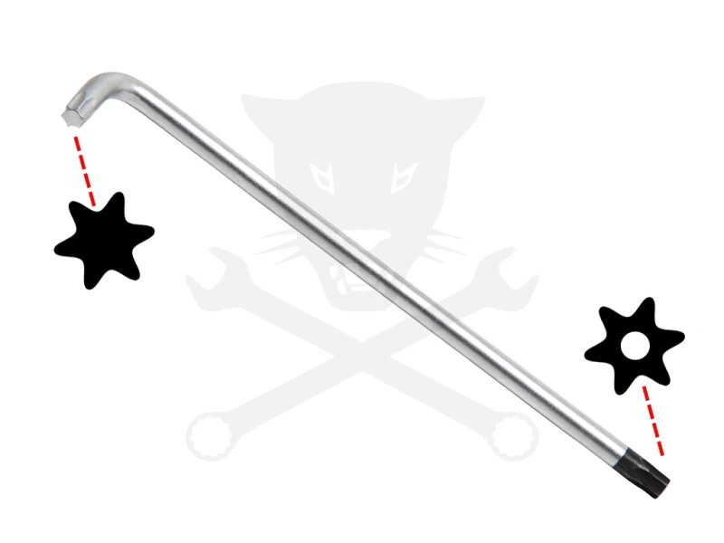 Torxkulcs "L" alakú extra hosszú T45 torx-lyukas torx - BGS