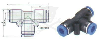Levegős csatlakozó műanyag csőhöz, T-elágazó 6 mm