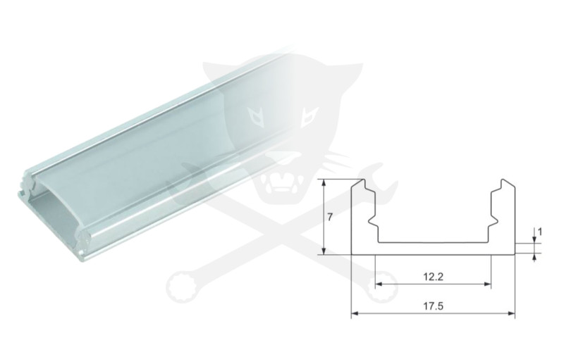 Profil, alumínium - LED szalaghoz - falon kívüli, 1 méteres ELMARK