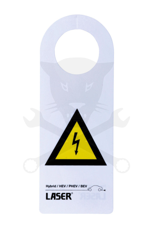 Tábla Vigyázat nagyfeszültség Hybrid/HEV/PHEV/BEV tükörre akasztható