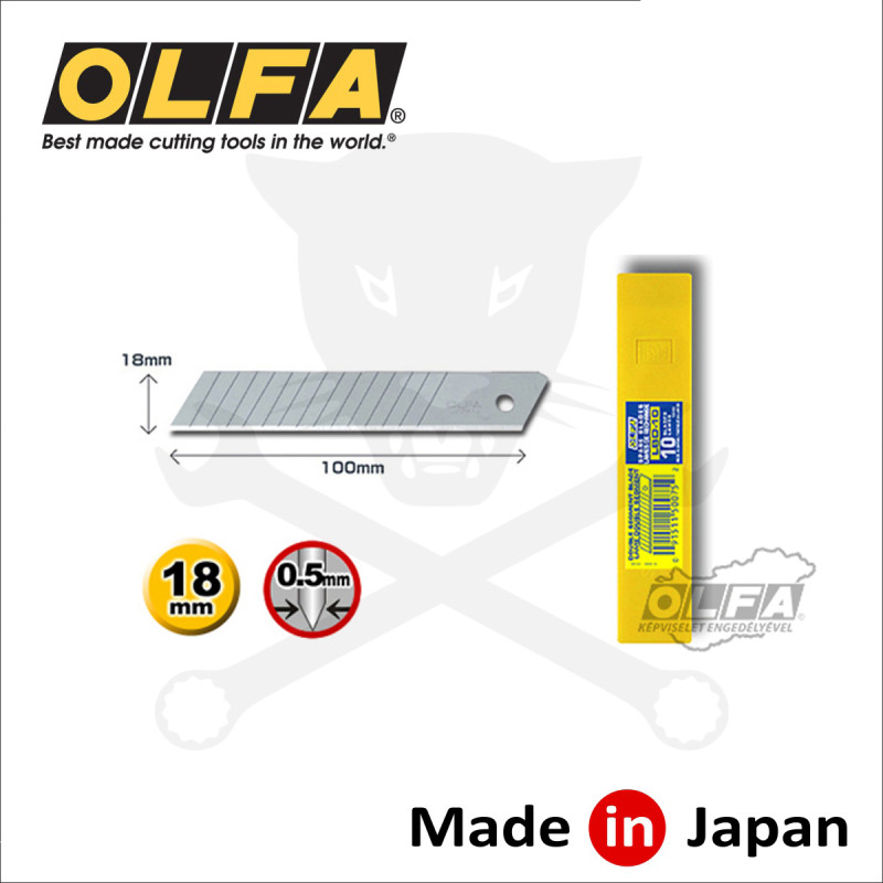 Penge OLFA tördelhető 18 mm 10 db - sűrű szegmensek